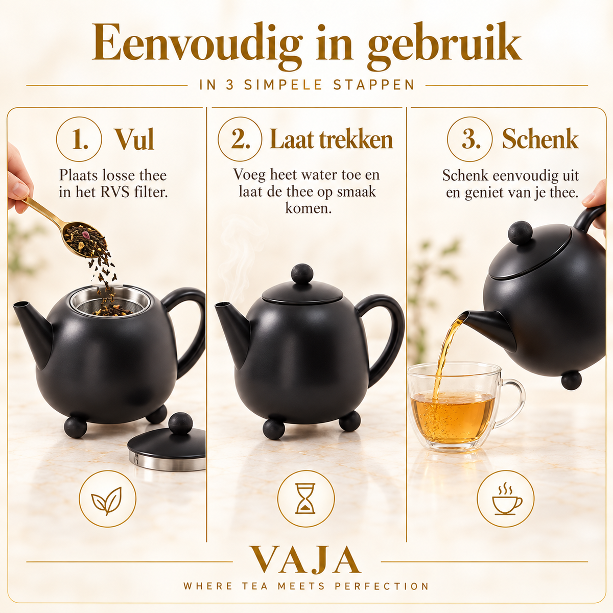 Vaja Lara Dubbelwandige Theepot 1,4 liter