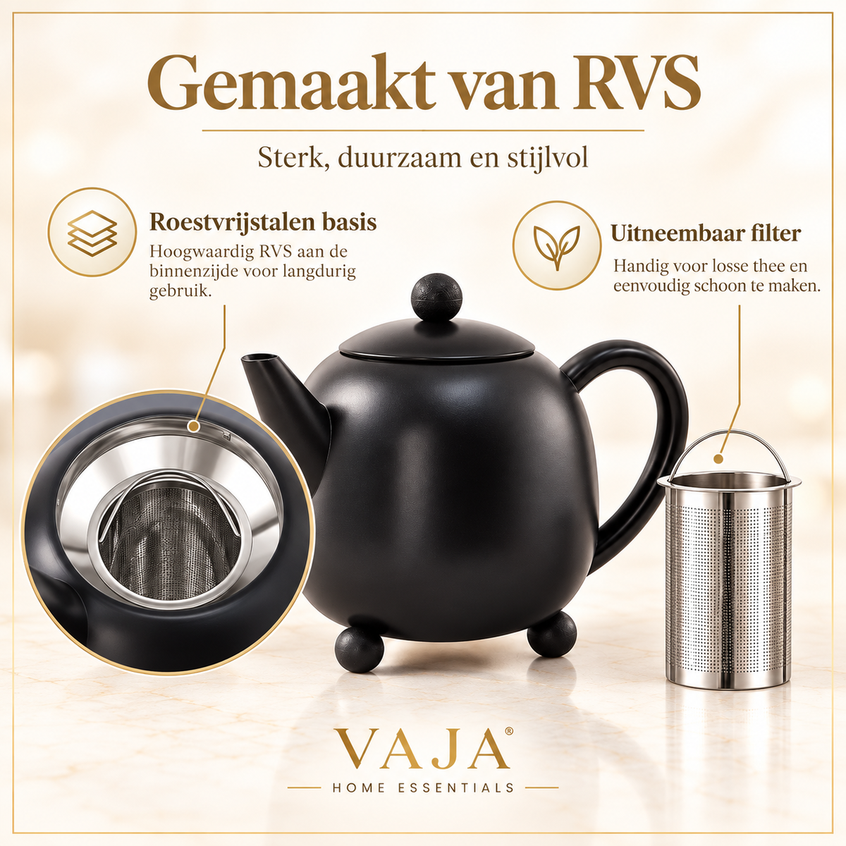 Vaja Lara Dubbelwandige Theepot 1,4 liter