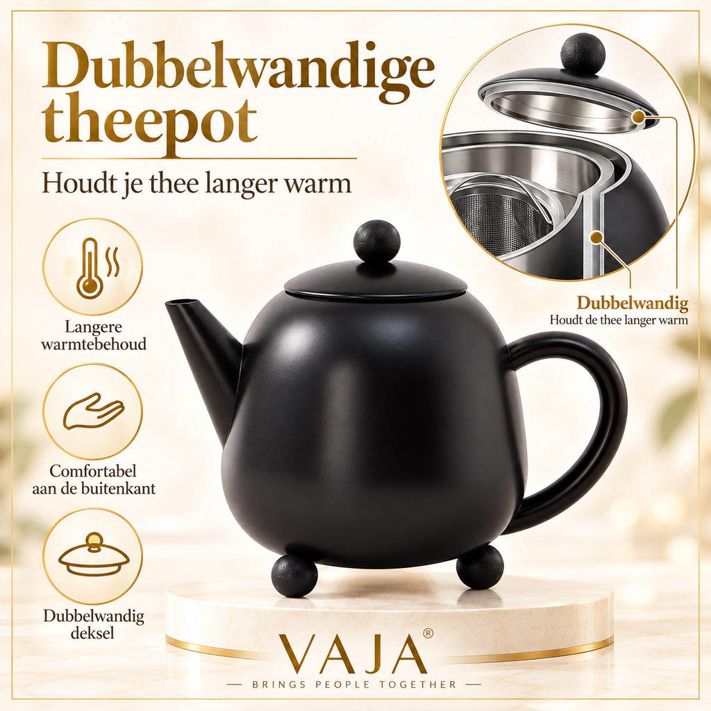 Vaja Lara Dubbelwandige Theepot 1,4 liter
