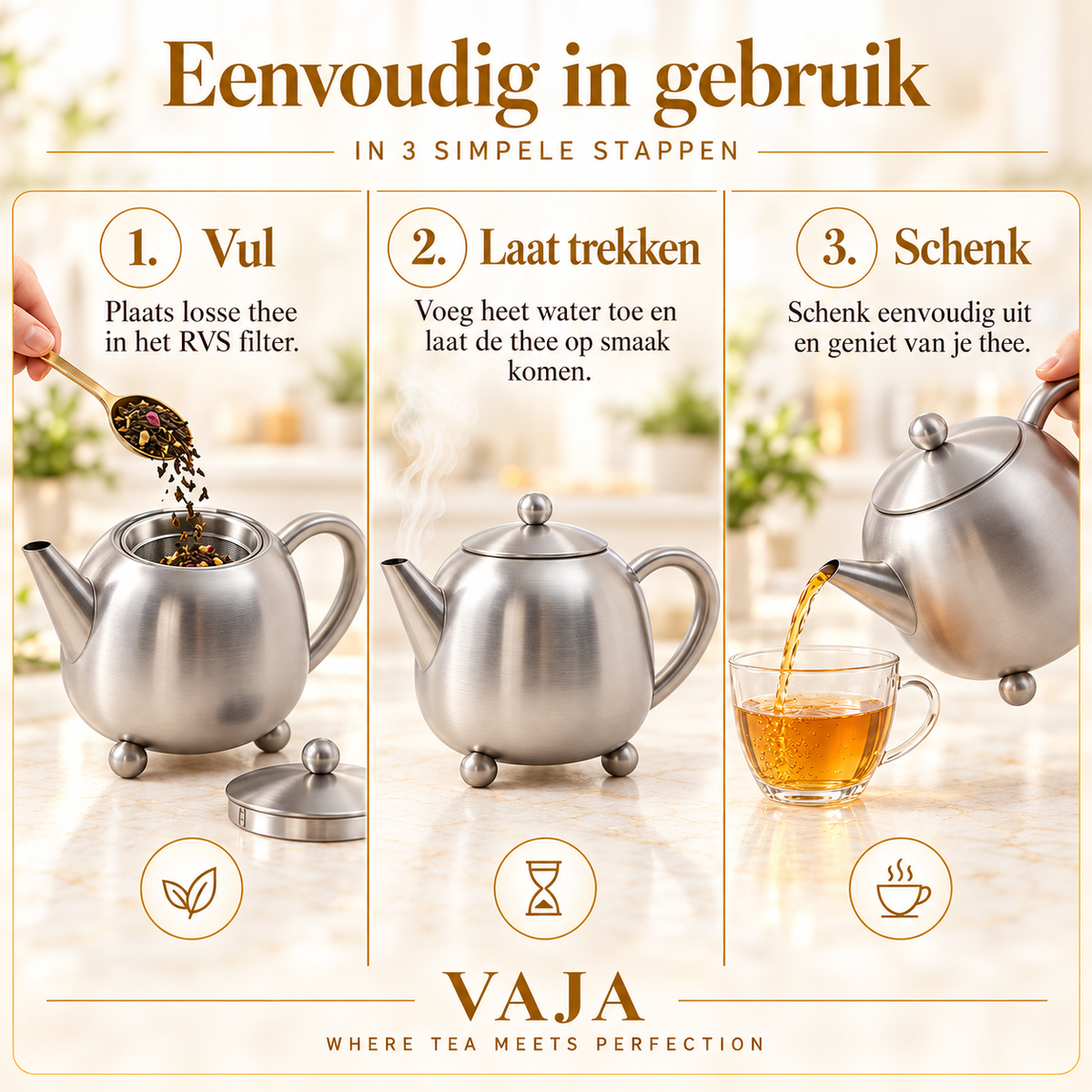 Vaja Lara Dubbelwandige Theepot 1,4 liter