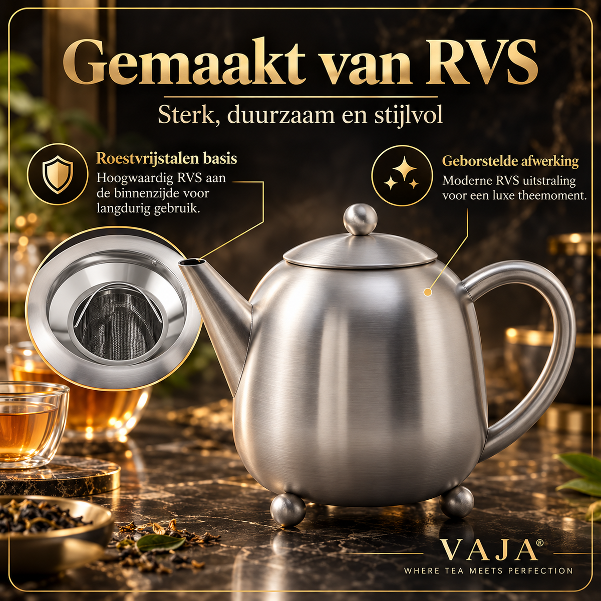 Vaja Lara Dubbelwandige Theepot 1,4 liter
